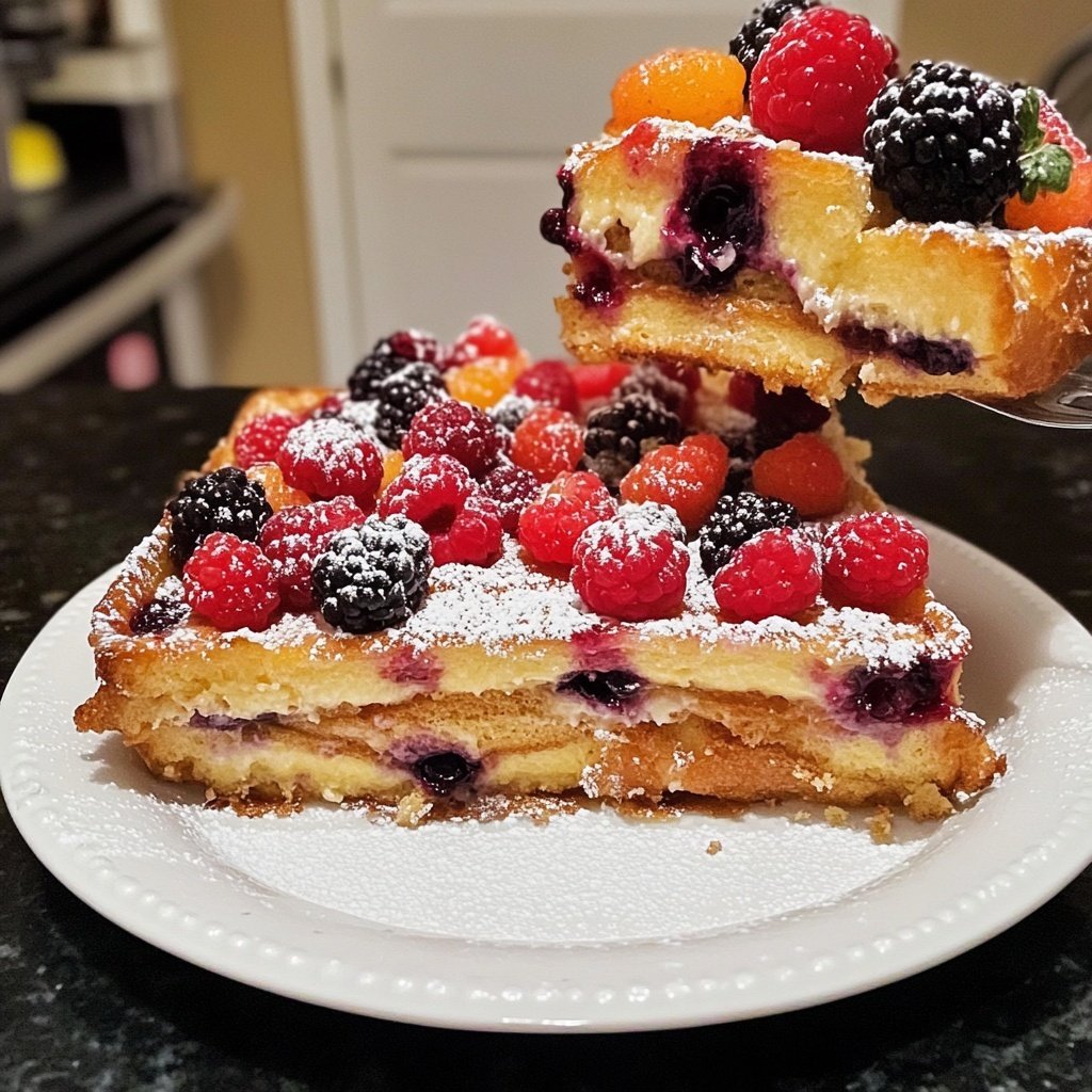 Festive Berry Croissant French Toast Bake​