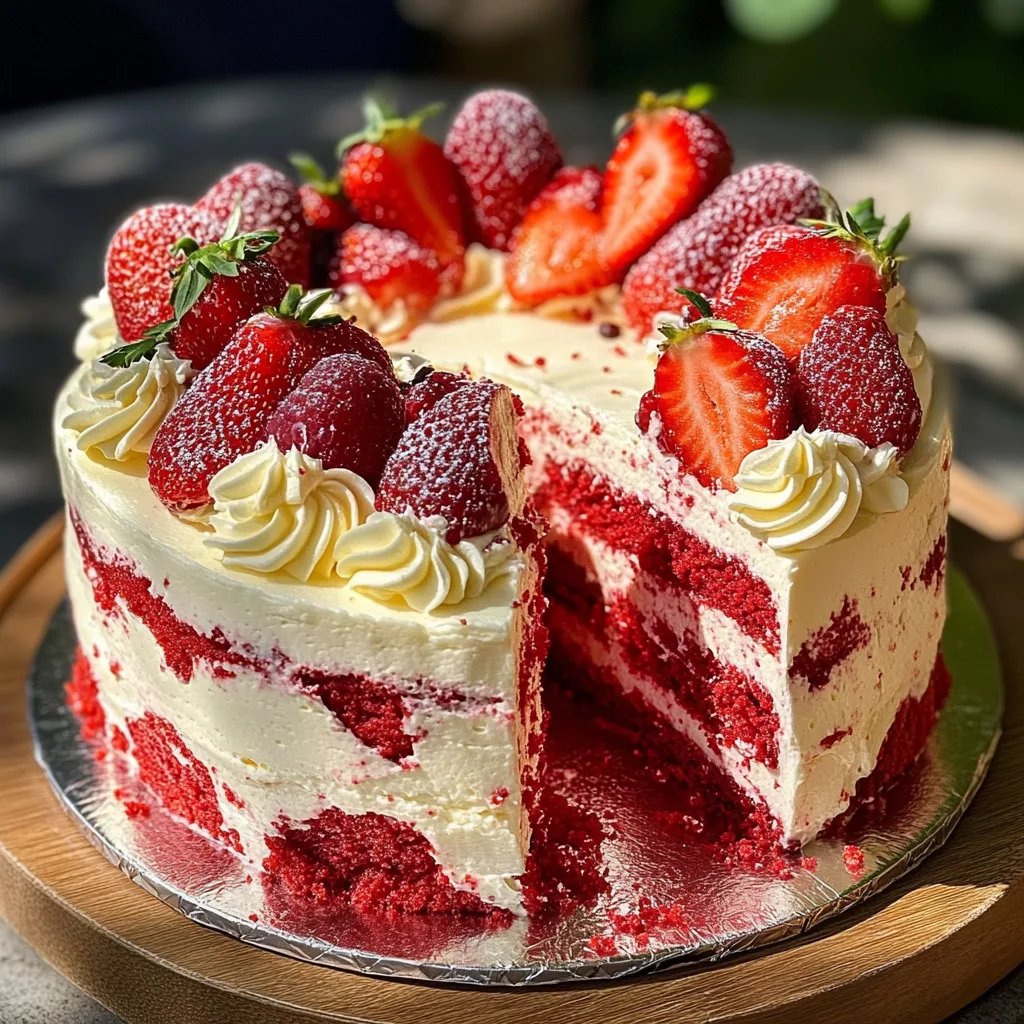 Strawberry Red Velvet Cream Cake