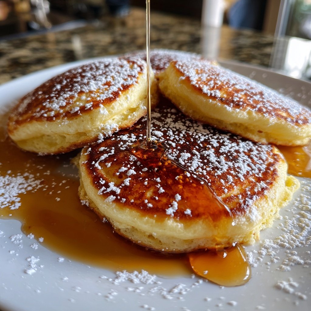 Vanilla Ricotta Pancakes with Maple Syrup​