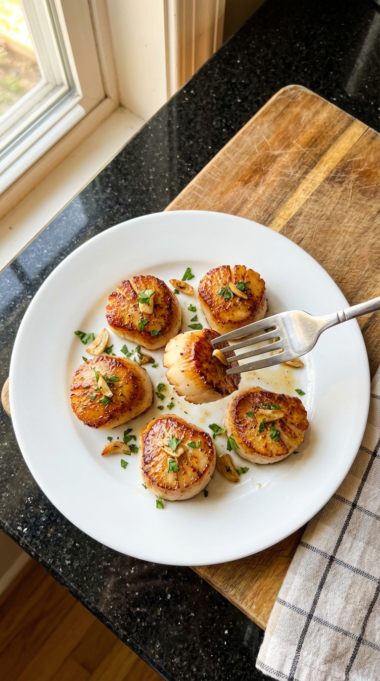 Pan-Seared Scallops with Garlic