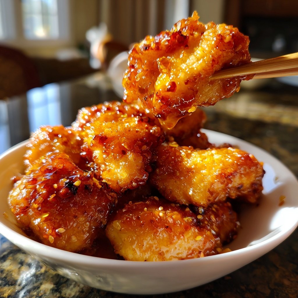 Air Fryer Orange Chicken Glazed