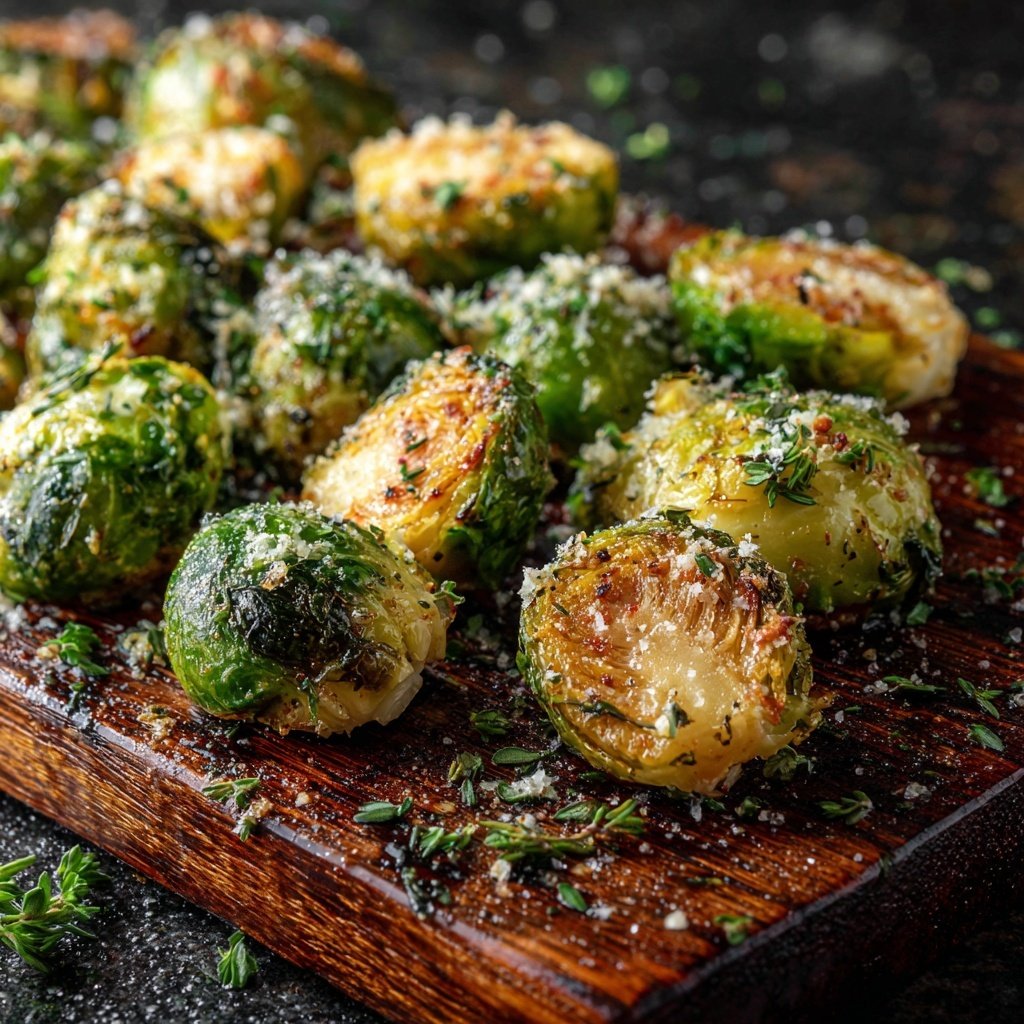 Roasted Garlic Parmesan Brussels Sprouts