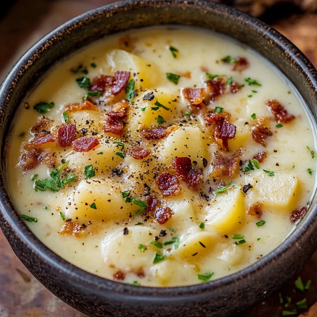 Outback Potato Soup with Bacon Toppings