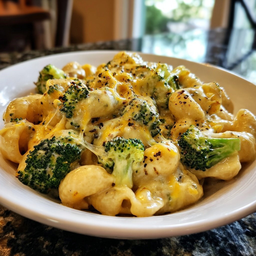 Creamy Cashew Broccoli Mac Cheese