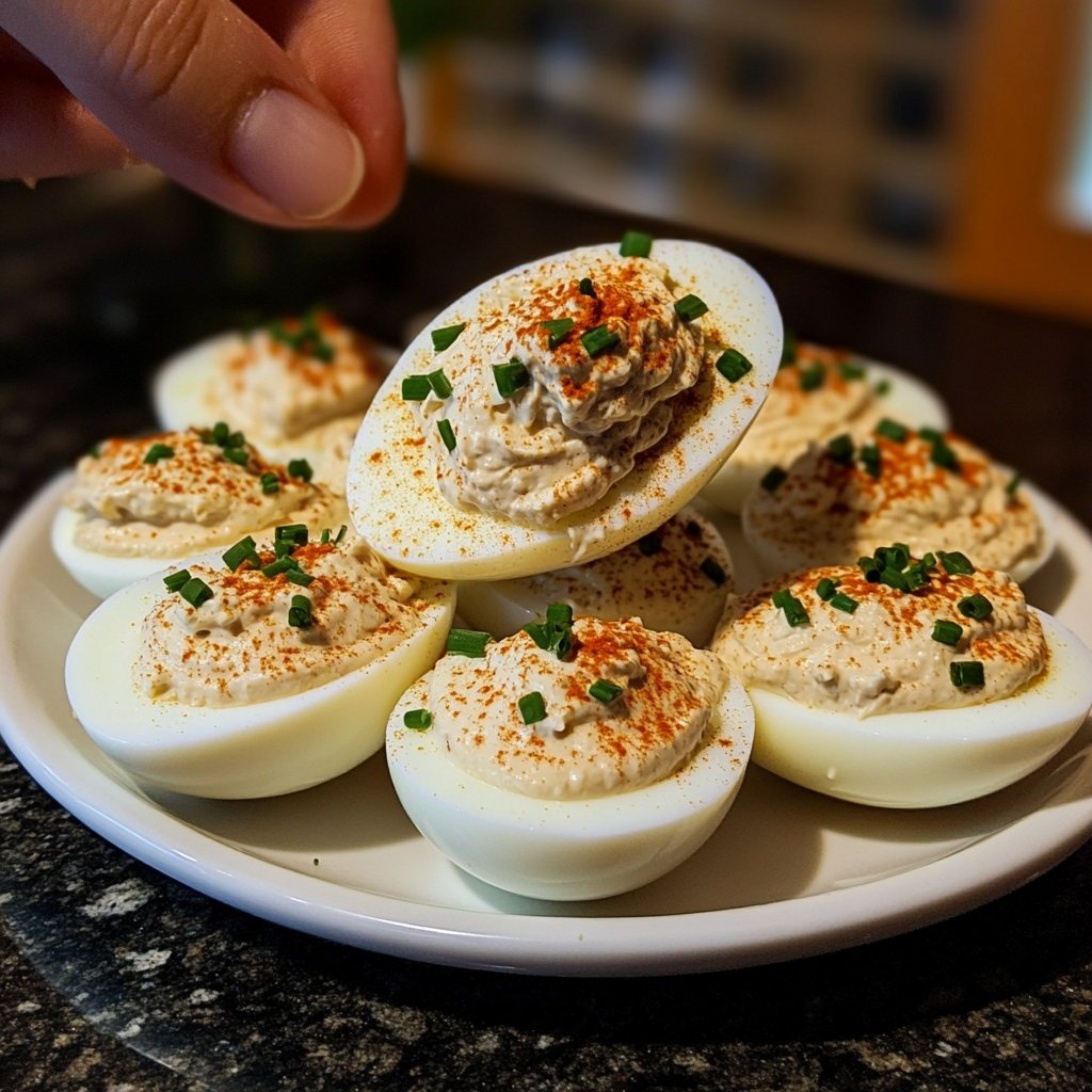 Sour Cream Onion Deviled Eggs