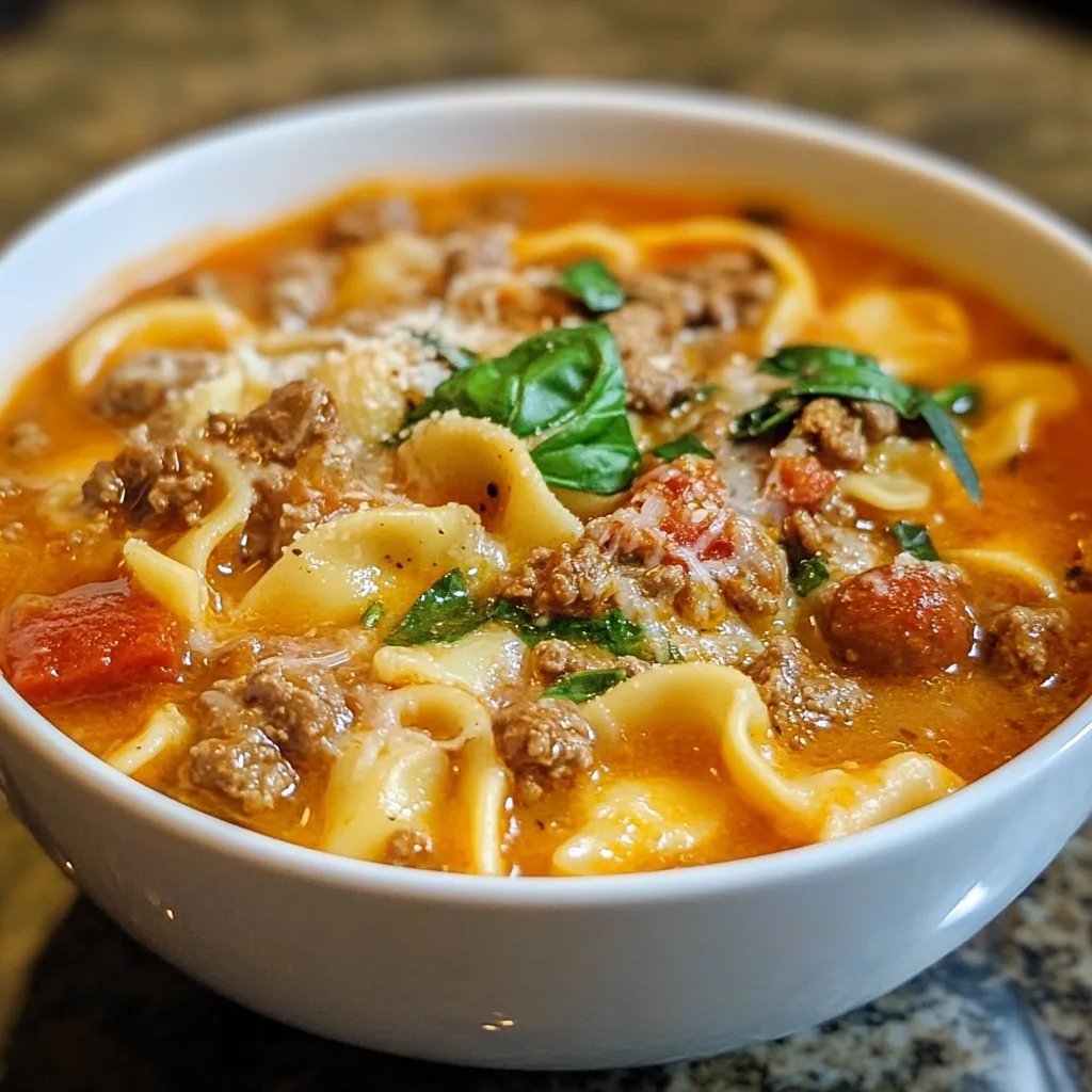 Lasagna Soup w/ Sausages