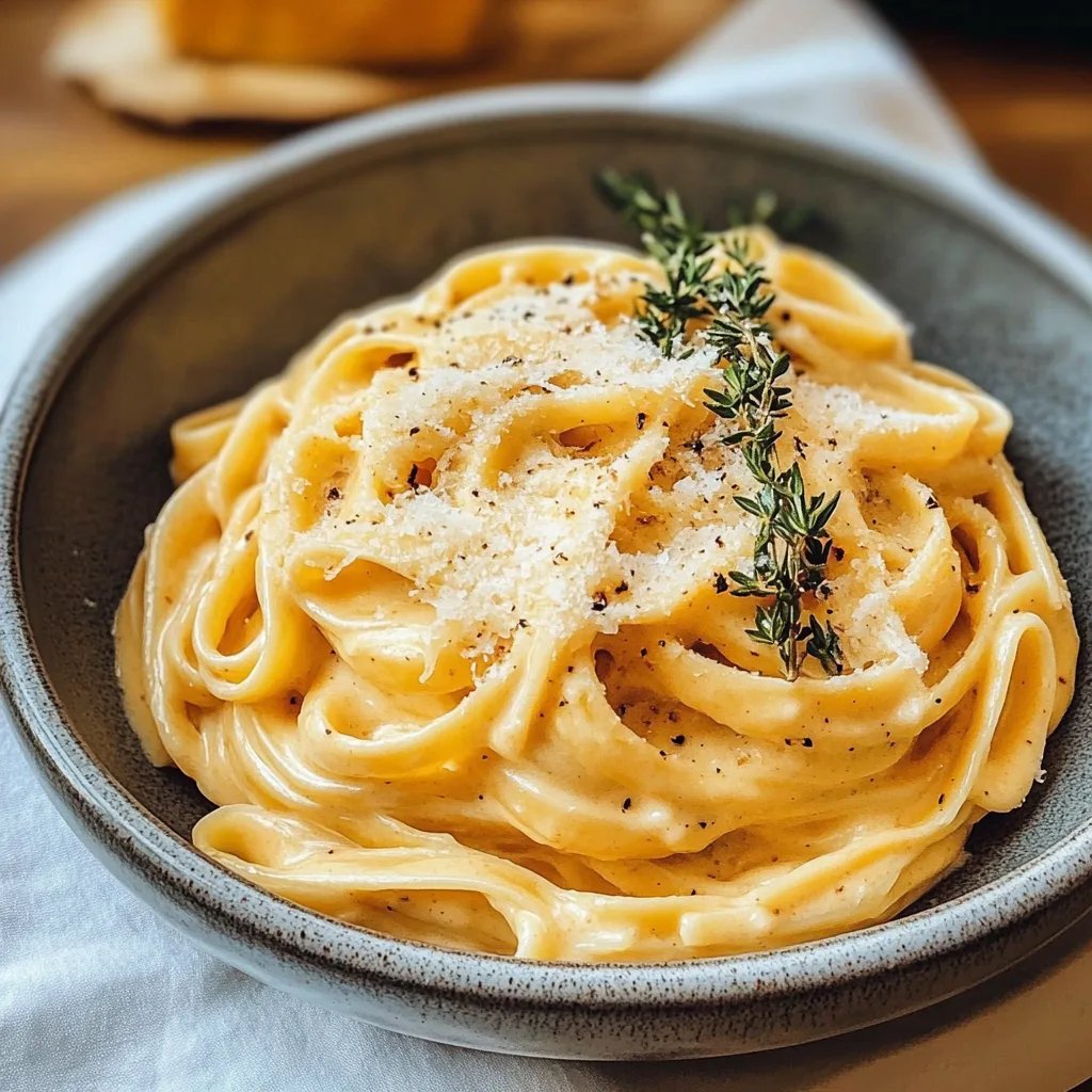 Creamy Pumpkin Alfredo Pasta with Autumn Vibes