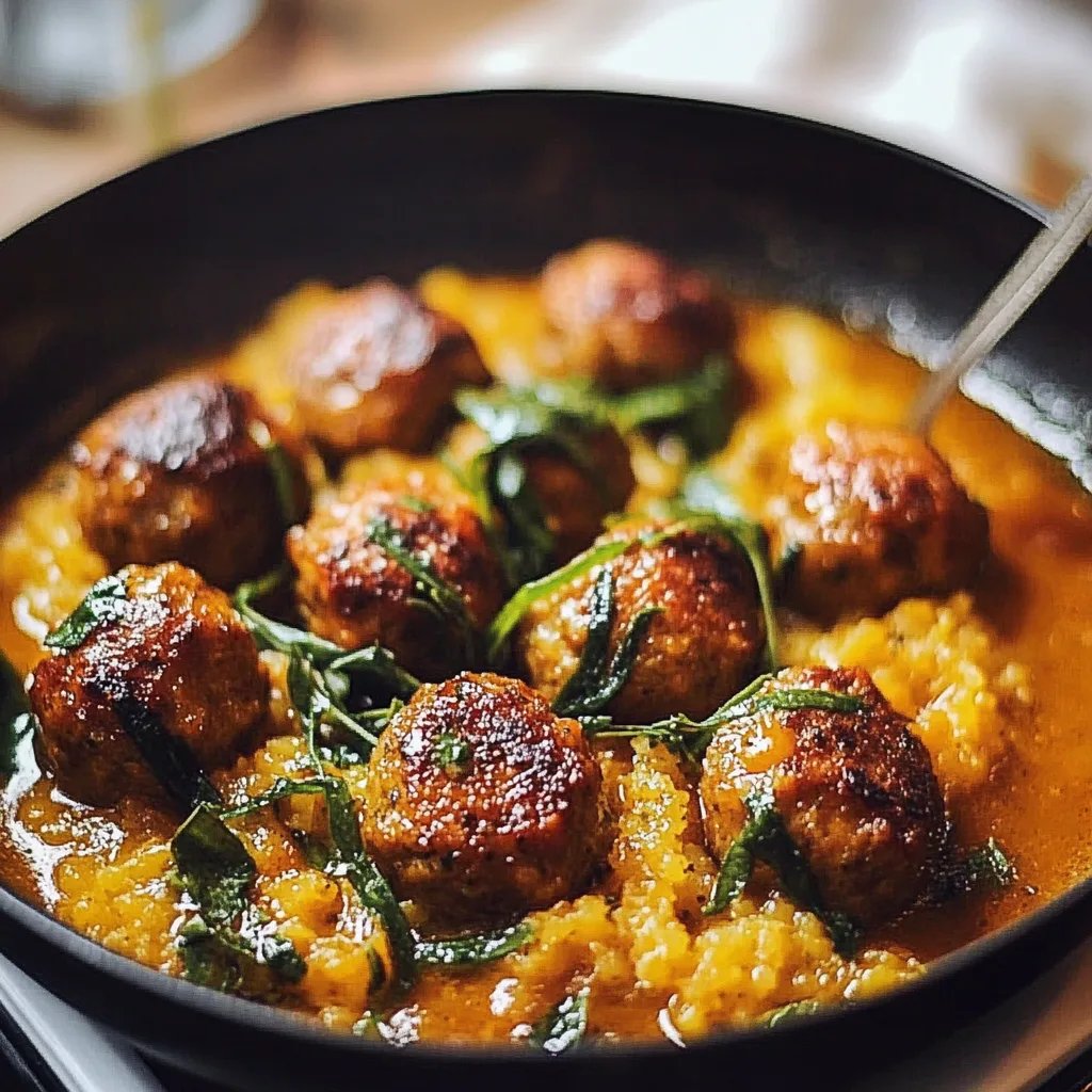 Turkey Meatballs in Pumpkin Sage Sauce