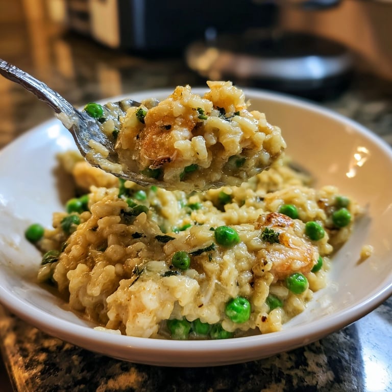 Seafood Risotto with Peas