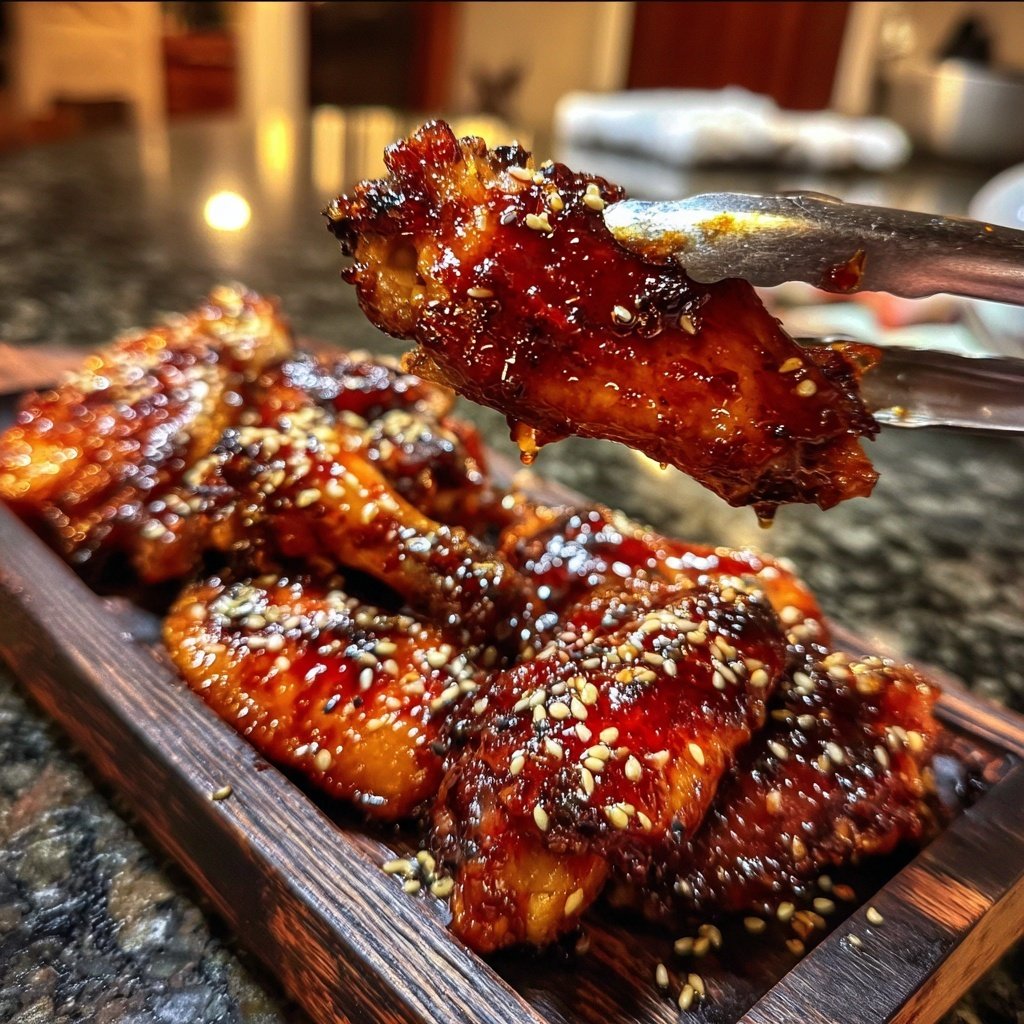 Tamarind Glazed Chicken Wings with Sesame