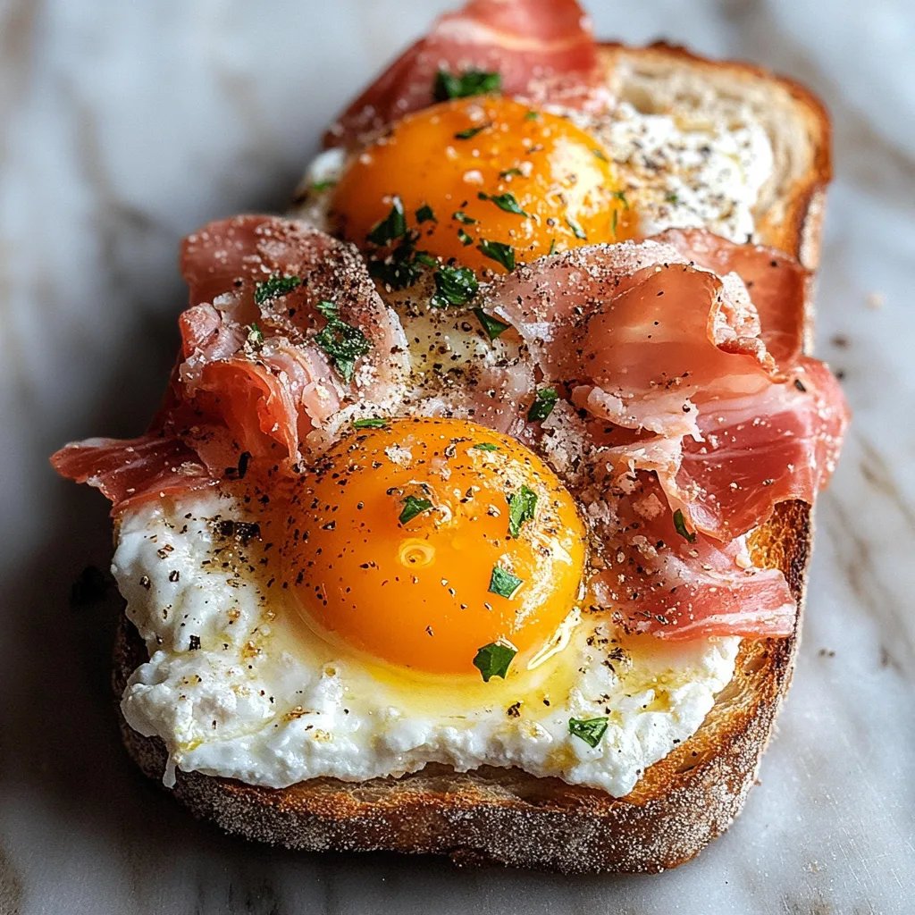 Fried Egg Yolk, Burrata & Prosciutto Toast: An Amazing Ultimate Recipe