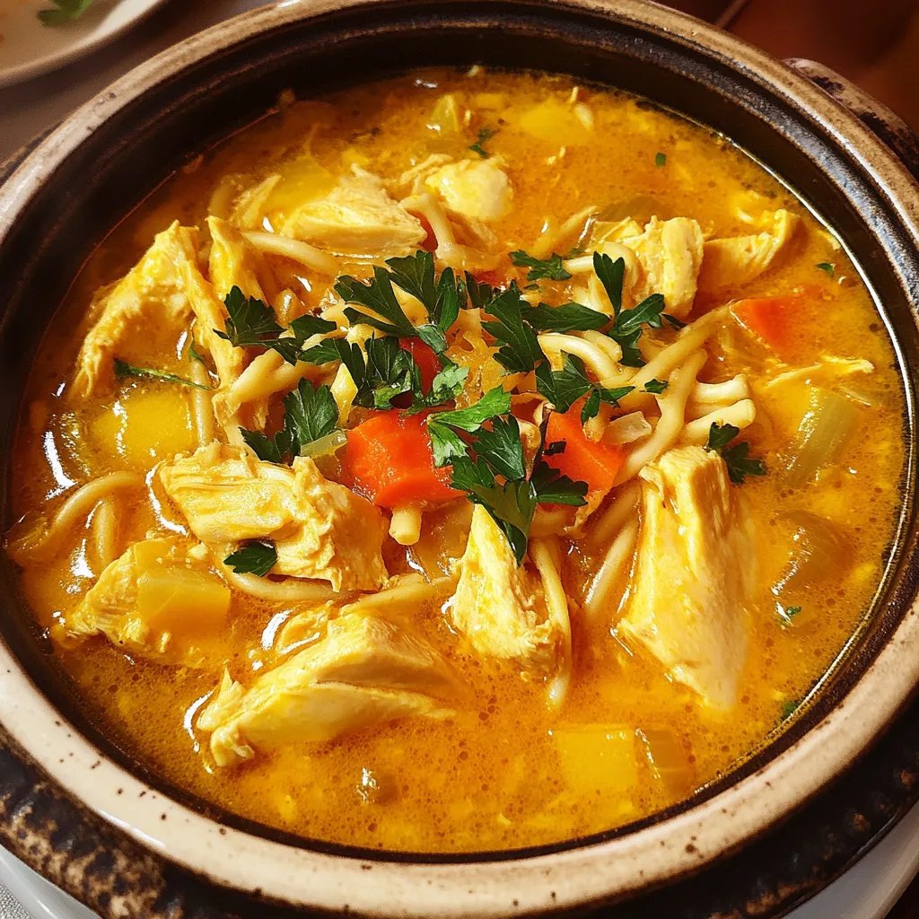 Saffron Chicken Noodle Soup