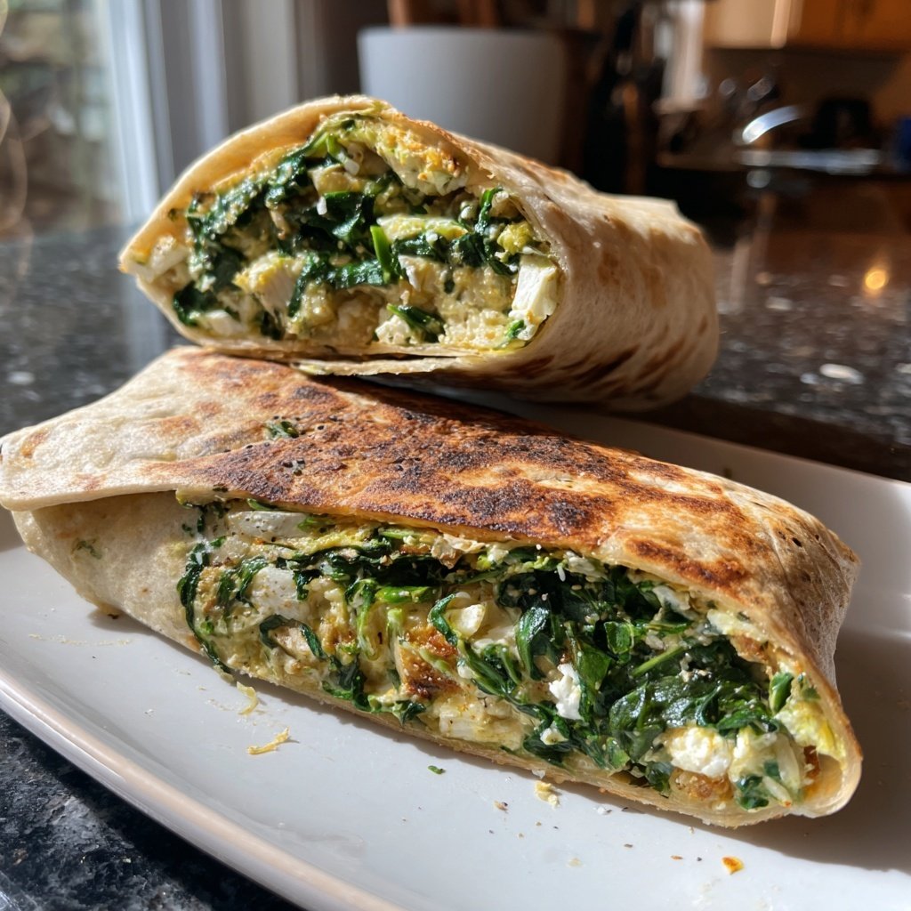 Spinach Feta Breakfast Wrap for Busy Mornings