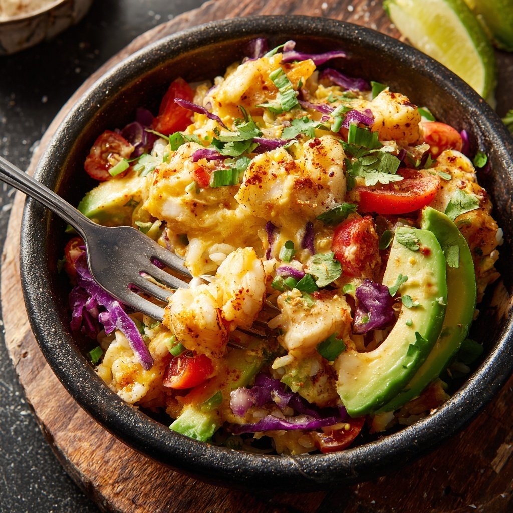 Spicy Fish Taco Bowls with Avocado