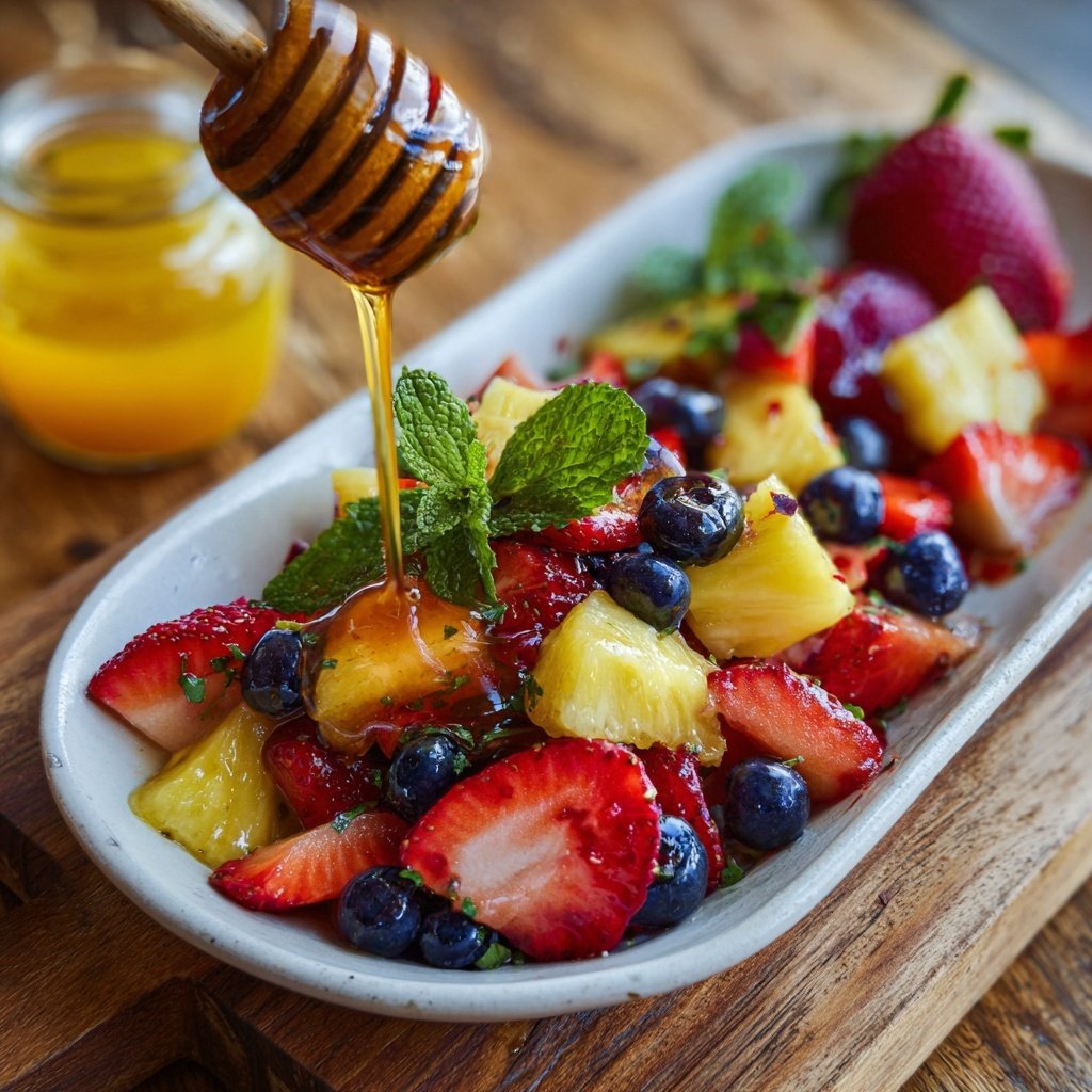 Fresh Fruit Salad with Honey