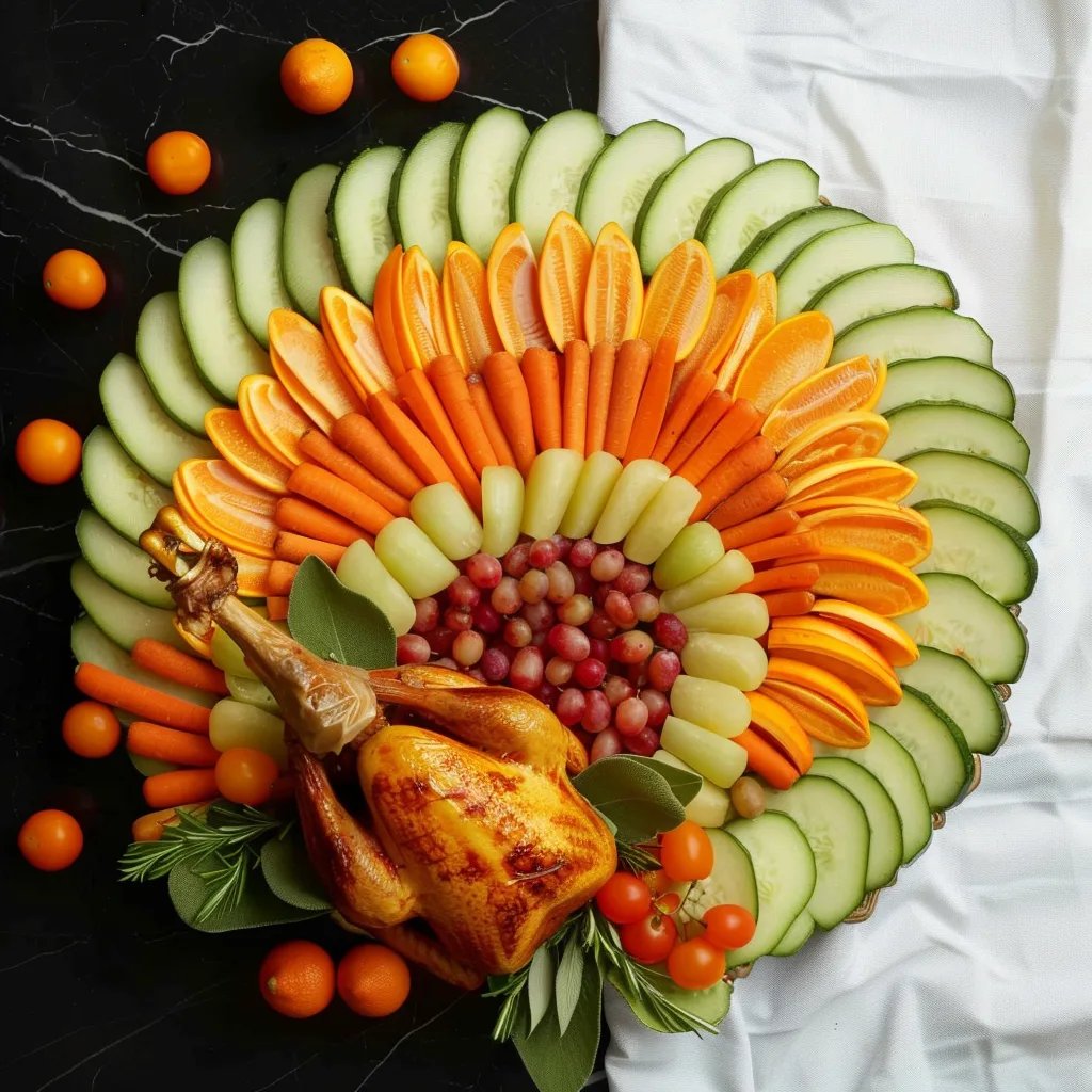 Turkey-Shaped Veggie Tray