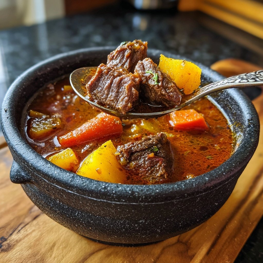 Slow Cooker Beef Stew Rich Broth