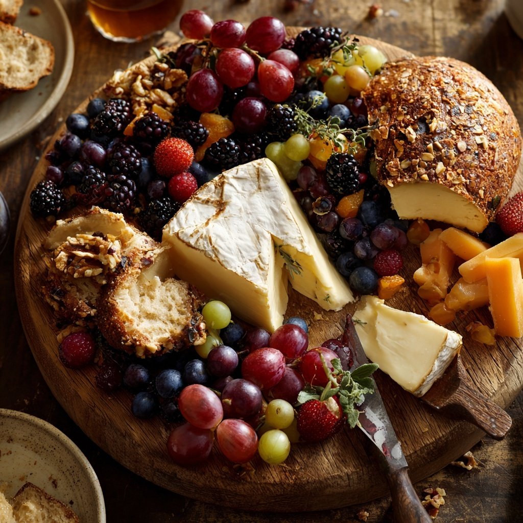 Grazing Board with Cheeses and Fruits