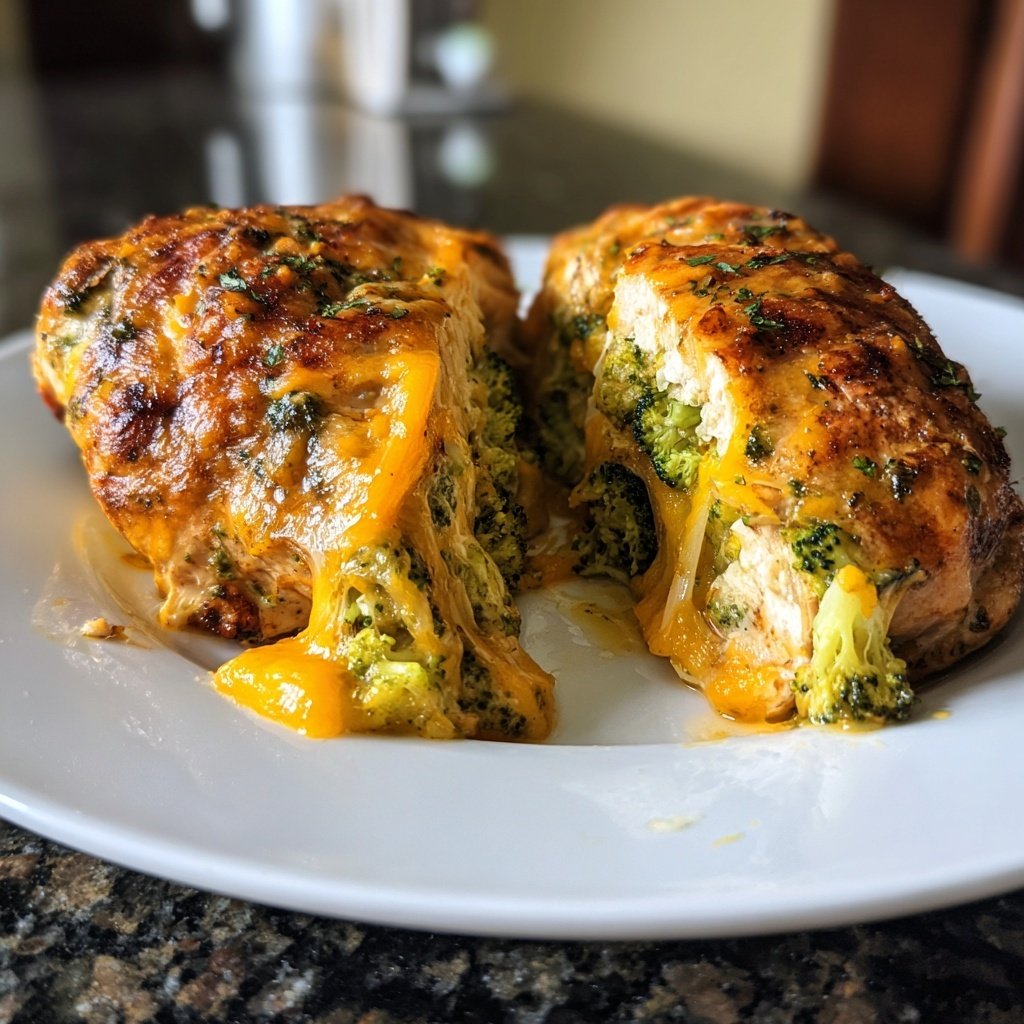 Broccoli Cheddar Stuffed Chicken